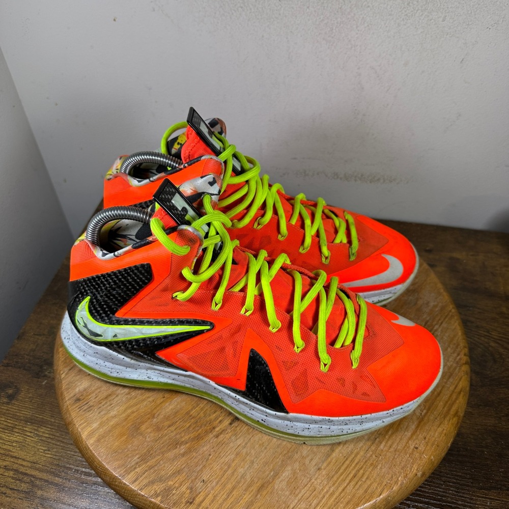 Nike LeBron 10 x PS Elite Total Crimson Mens 10 Basketball Shoes 579827-800 Volt